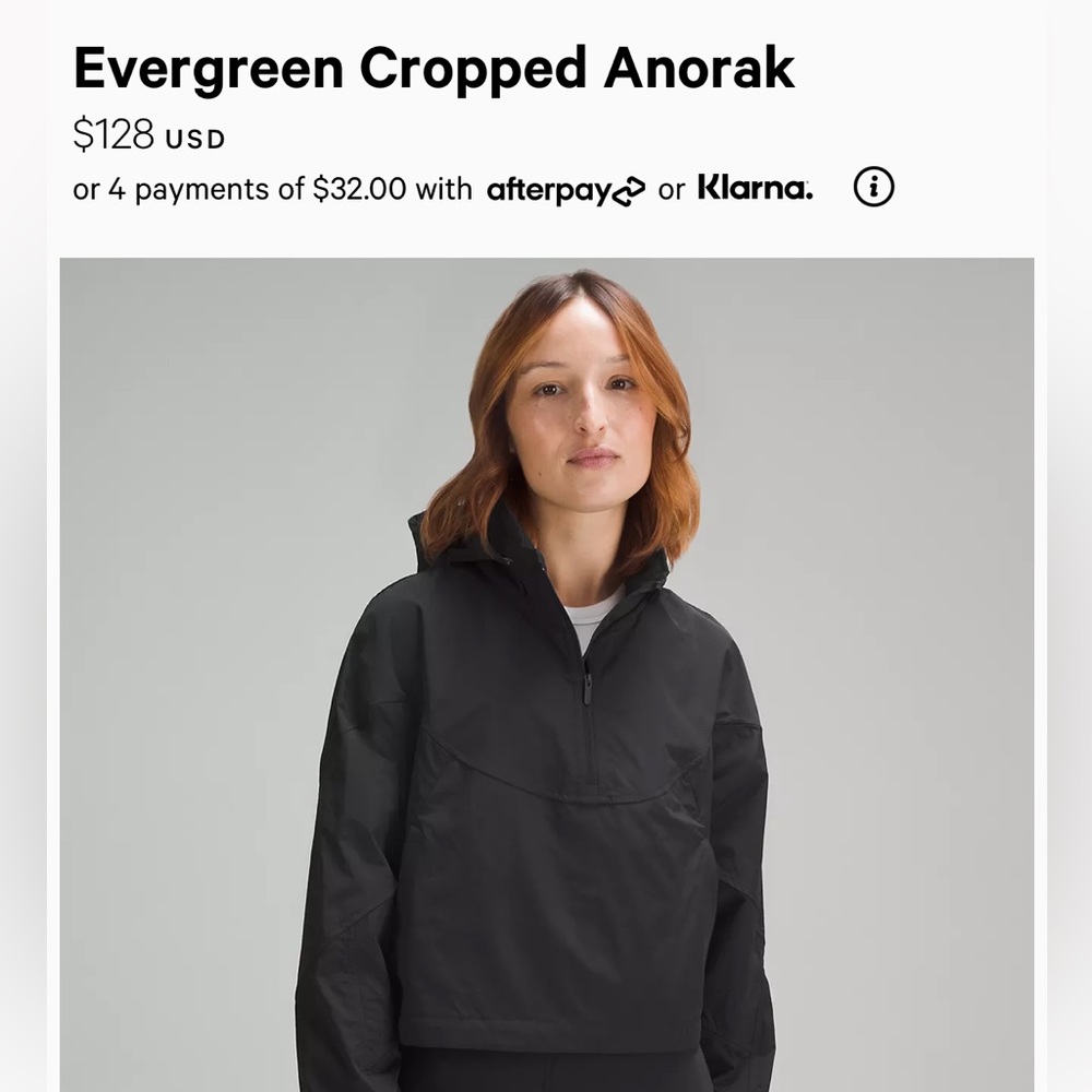 Lululemon cropped rain jacket